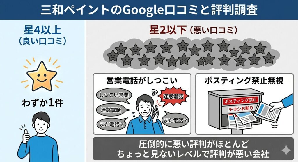三和ペイントのGoogle口コミと評判調査