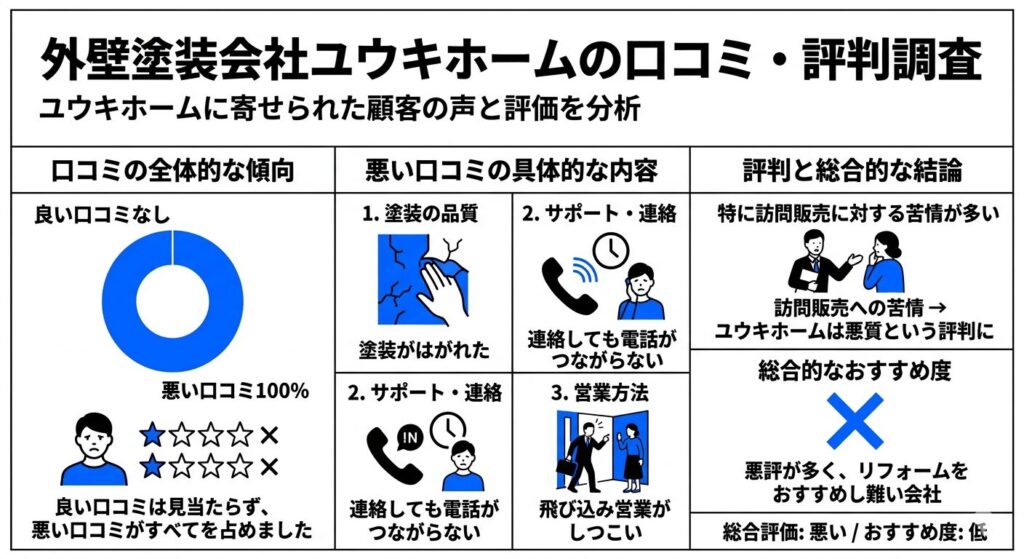 外壁塗装会社ユウキホームの口コミ・評判調査