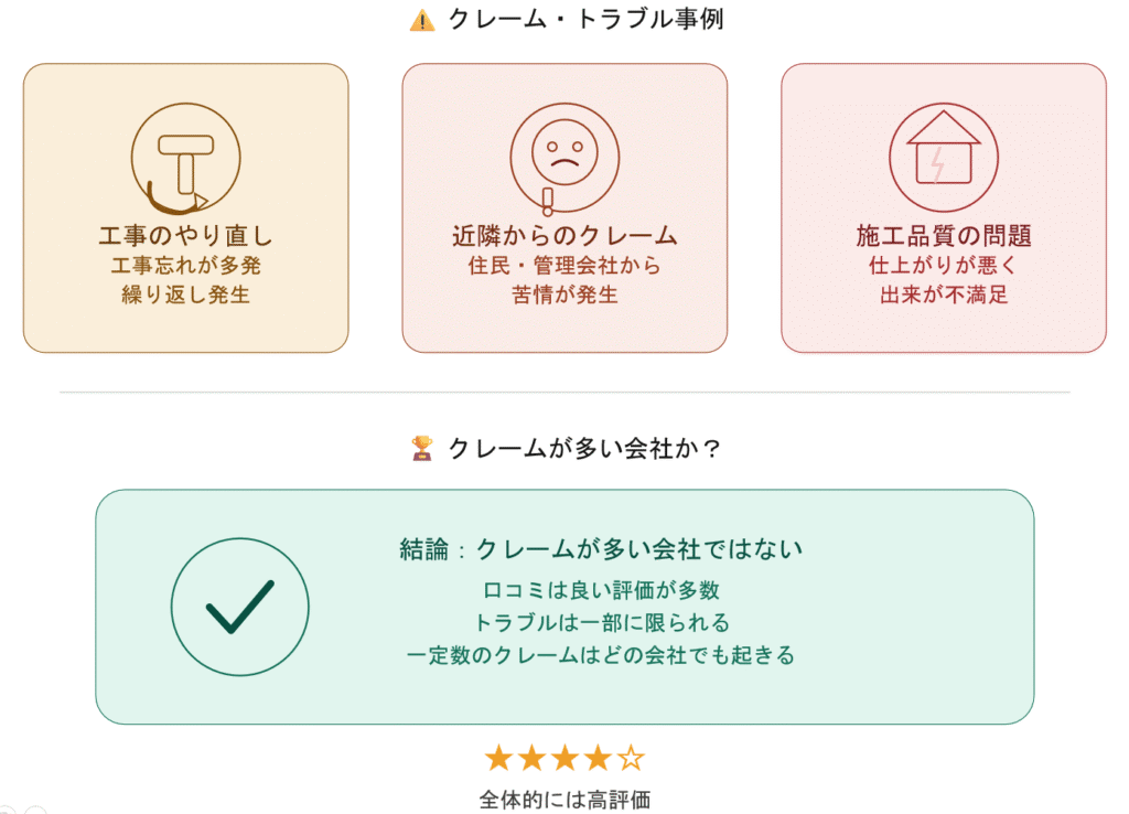 リフォームプライスで起きたクレーム