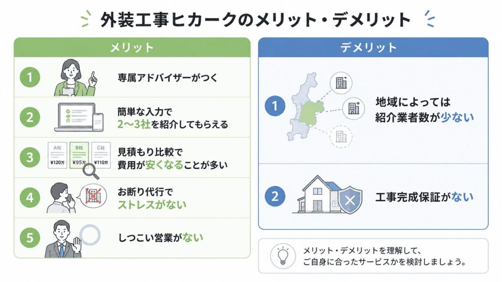 外装工事ヒカークのメリット・デメリット