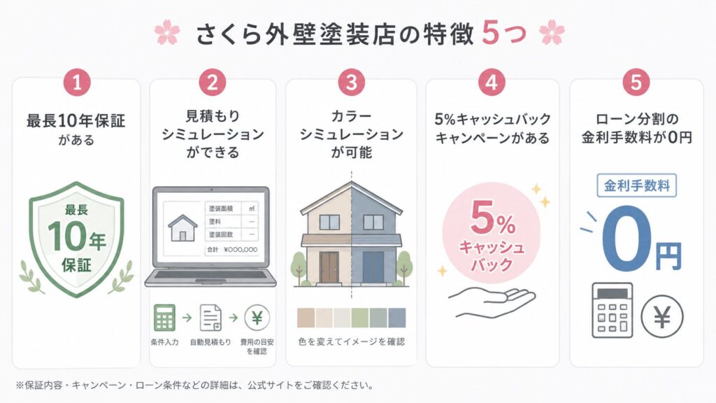 さくら外壁塗装店の特徴5つ