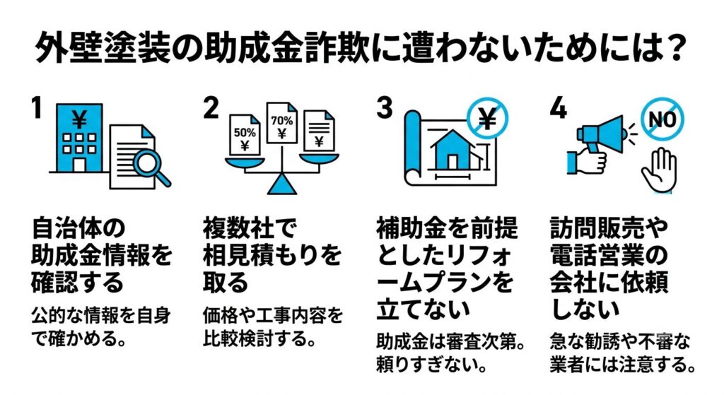 外壁塗装の助成金詐欺に遭わないためには？
