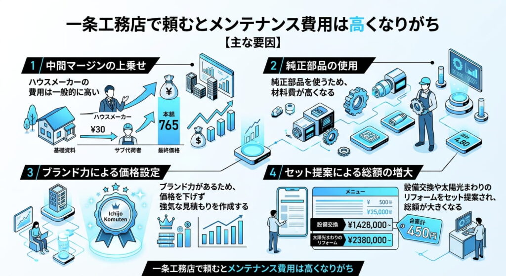 一条工務店で頼むとメンテナンス費用は高くなりがち